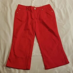 Justice girls red cropped pants size 16 NWT